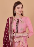 Banarasi Trendy Salwar Kameez in Pink Enhanced with Booti Work - 3