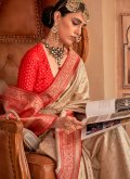 Banarasi Trendy Saree in Cream Enhanced with Woven - 1