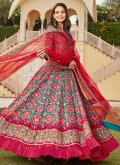 Bandhej Print Jacquard Multi Colour Designer Gown - 1