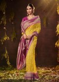 Bandhej Print Silk Yellow Designer Saree - 2