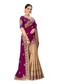 Banglori Silk Classic Designer Saree in Purple Enhanced with Embroidered - 5