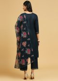 Beautiful Black Cotton  Embroidered Salwar Suit for Casual - 2