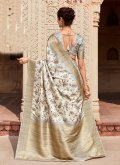 Beautiful Cream Handloom Silk Woven Designer Saree - 2