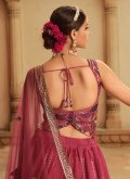 Beautiful Embroidered Silk Pink A Line Lehenga Choli - 3