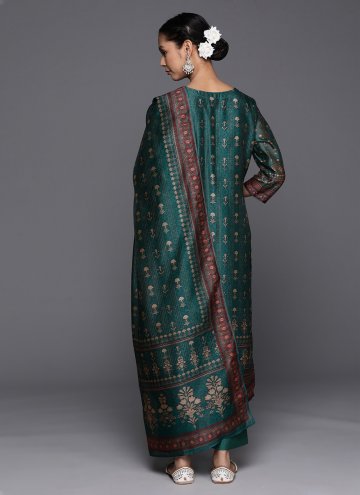 Beautiful Green Chanderi Silk Embroidered Salwar Suit for Engagement
