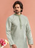 Beautiful Green Cotton  Digital Print Kurta Pyjama - 2