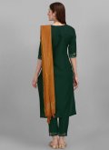 Beautiful Green Cotton  Embroidered Salwar Suit - 2