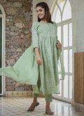 Beautiful Green Cotton  Printed Trendy Salwar Suit for Ceremonial - 2