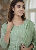 Beautiful Green Cotton  Printed Trendy Salwar Suit for Ceremonial - 3