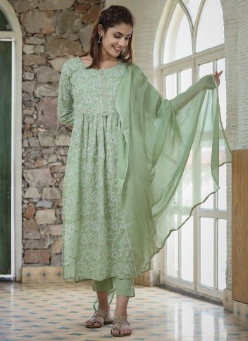 Beautiful Green Cotton  Printed Trendy Salwar Suit