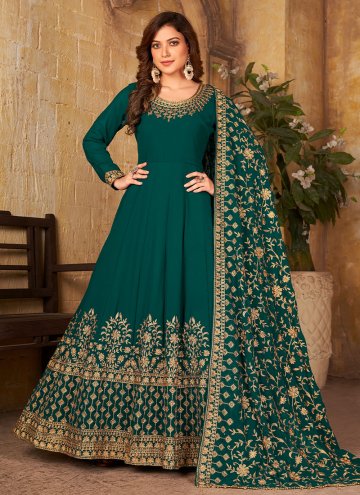 Beautiful Green Faux Georgette Embroidered Salwar 