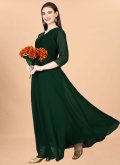 Beautiful Green Georgette Embroidered Gown - 2