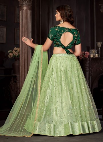 Beautiful Green Net Embroidered Lehenga Choli