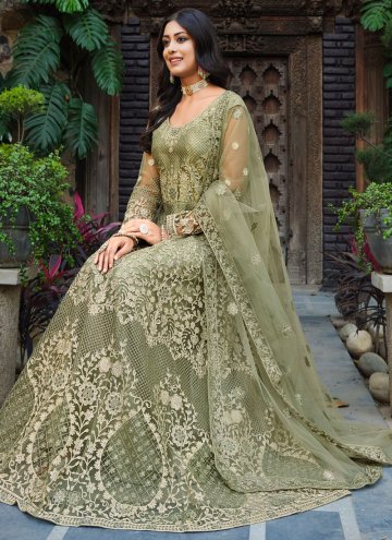 Beautiful Green Net Embroidered Trendy Salwar Kameez