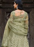 Beautiful Green Net Embroidered Trendy Salwar Kameez - 2