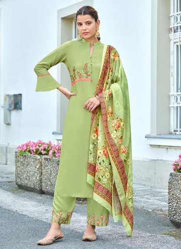 Beautiful Green Rayon Embroidered Pakistani Suit
