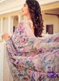 Beautiful Multi Colour Chiffon Floral Print Classic Designer Saree for Casual - 1