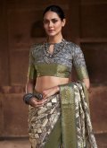Beautiful Multi Colour Handloom Silk Woven Classic Designer Saree for Ceremonial - 1