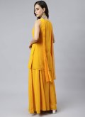 Beautiful Mustard Georgette Embroidered Salwar Suit - 3