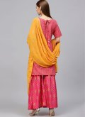 Beautiful Pink Cotton  Print Salwar Suit for Engagement - 1