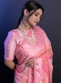 Beautiful Pink Georgette Border Contemporary Saree for Casual - 1