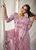 Beautiful Pink Georgette Designer Trendy Saree - 1