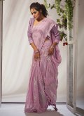 Beautiful Pink Georgette Designer Trendy Saree - 2