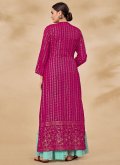 Beautiful Pink Georgette Sequins Work Salwar Suit for Ceremonial - 1