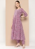 Beautiful Printed Cotton  Lavender Salwar Suit - 3