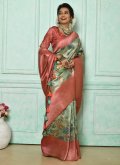 Beautiful Printed Cotton Silk Green Contemporary Saree - 2
