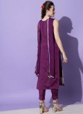Beautiful Purple Cotton  Embroidered Salwar Suit - 2