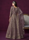 Beautiful Purple Net Embroidered Floor Length Leyered Salwar Suit - 2