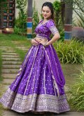 Beautiful Purple Satin Embroidered Readymade Lehenga Choli - 2