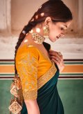 Beautiful Rama Crepe Silk Dori Work Classic Designer Saree for Festival - 2