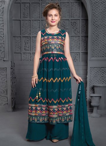 Beautiful Rama Georgette Embroidered Salwar Suit