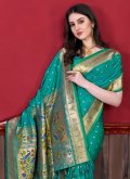Beautiful Rama Silk Border Classic Designer Saree for Engagement - 1