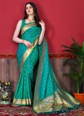 Beautiful Rama Silk Border Classic Designer Saree for Engagement - 3
