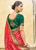 Beautiful Red Silk Embroidered Designer Saree - 2