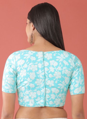 Beautiful Turquoise Cotton  Floral Print