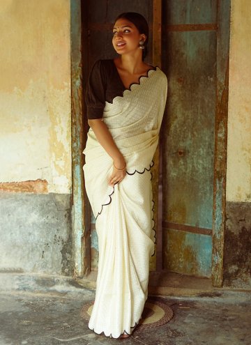 Beautiful White Organza Lucknowi Work Classic Designer Saree for Casual