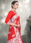 Beautiful Woven Art Silk Red Classic Designer Saree - 1