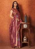 Beautiful Woven Crepe Silk Multi Colour Designer Saree - 1