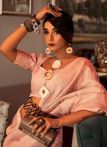 Beautiful Woven Kanjivaram Silk Beige Trendy Saree