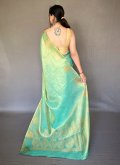Beautiful Woven Silk Green Trendy Saree - 2