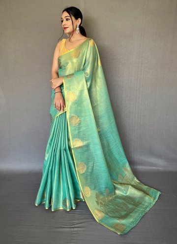 Beautiful Woven Silk Green Trendy Saree