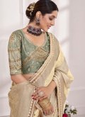 Beige Art Silk Embroidered Classic Designer Saree for Ceremonial - 2