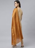 Beige Chanderi Silk Embroidered Salwar Suit for Festival - 3