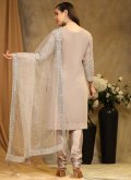 Beige color Faux Georgette Trendy Salwar Suit with Embroidered - 1