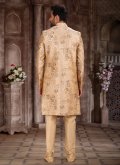Beige Indo Western in Art Silk with Printed - 3
