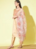 Beige Silk Blend Embroidered Salwar Suit for Ceremonial - 2